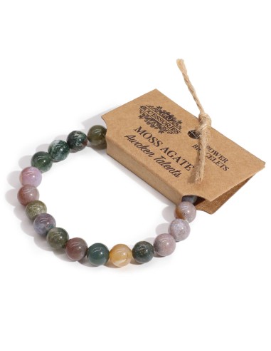 Bracelet énergétique en agate mousse – Renouveau