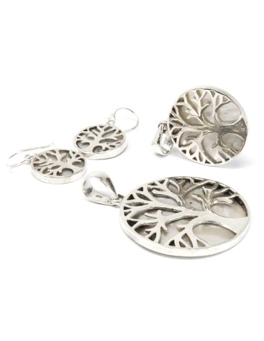 Pendentif Arbre de Vie en argent – Nacre irisée