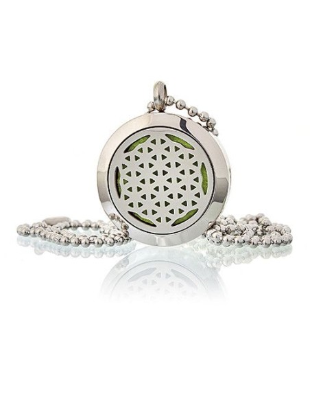 Collier diffuseur d’aromathérapie – Fleur de Vie 25?mm