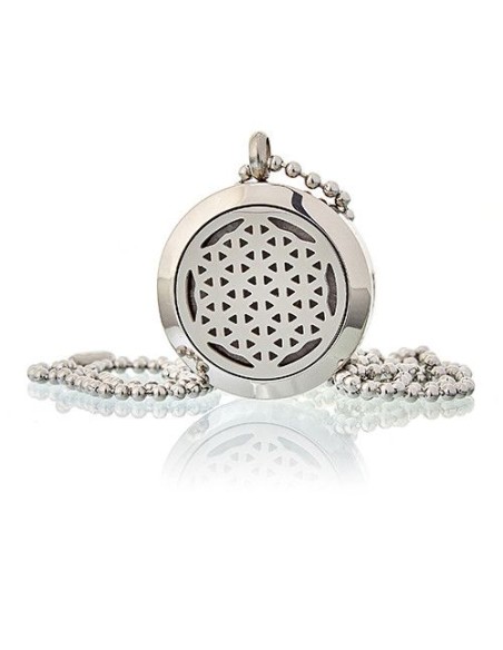 Collier diffuseur d’aromathérapie – Fleur de Vie 25?mm