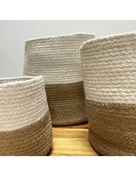 Paniers en coton & jute – Orange chaleureux