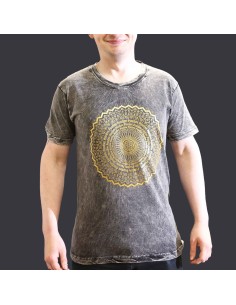T?shirt Nomad Sari – Mandala gris foncé (taille S)