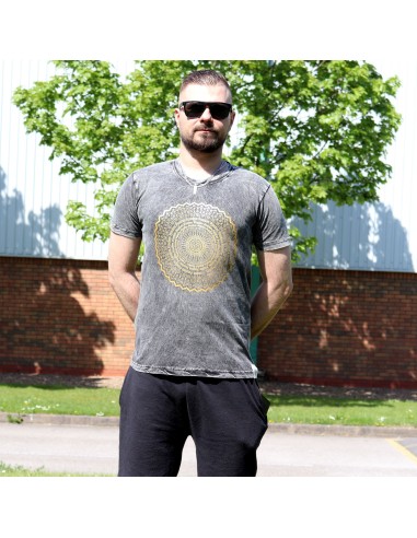 T?shirt Nomad Sari – Mandala gris foncé (taille S)