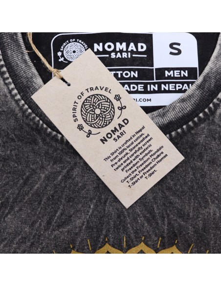 T?shirt Nomad Sari – Mandala gris foncé (taille S)