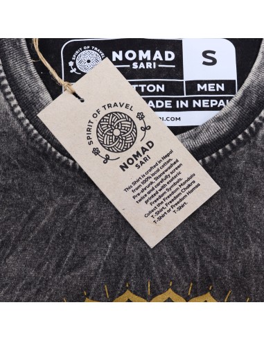 T?shirt Nomad Sari – Mandala gris foncé (taille S)