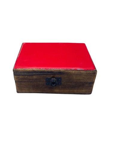 Boîte décorative en céramique – Rouge vibrant zen