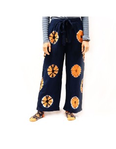 Pantalon d’intérieur style japonais – Bleu & orange (L)