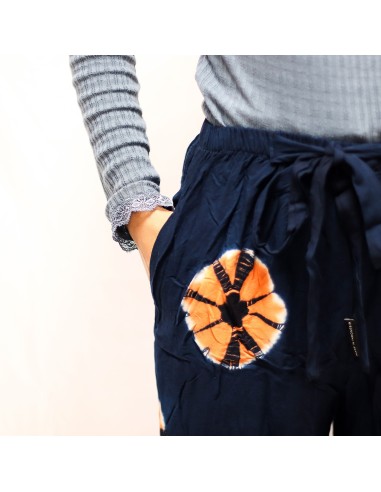 Pantalon d’intérieur style japonais – Bleu & orange (L)