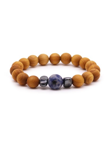 Bracelet cèdre & sodalite – Chakra de la gorge
