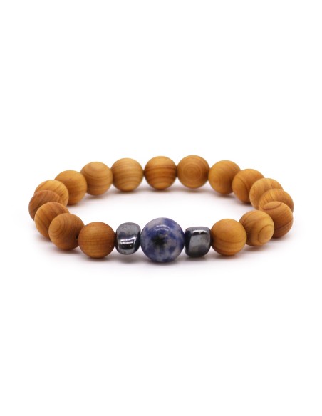 Bracelet cèdre & sodalite – Chakra de la gorge
