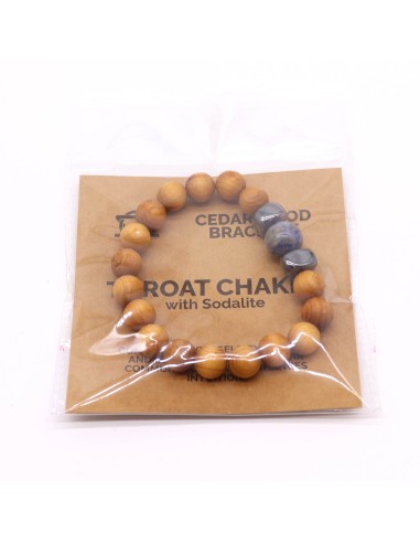 Bracelet cèdre & sodalite – Chakra de la gorge