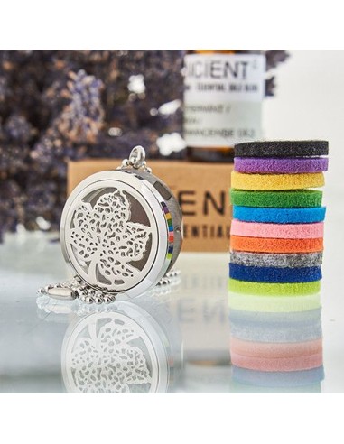 Collier diffuseur d’aromathérapie – Feuille 30?mm