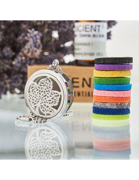 Collier diffuseur d’aromathérapie – Feuille 30?mm