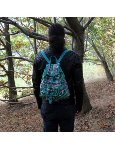Sac à dos jacquard – Bleu canard