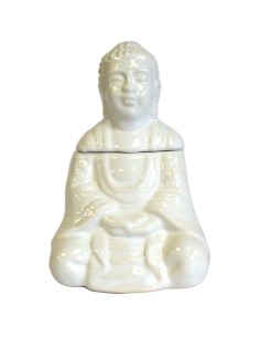 Brûle-parfum Bouddha assis – Blanc zen