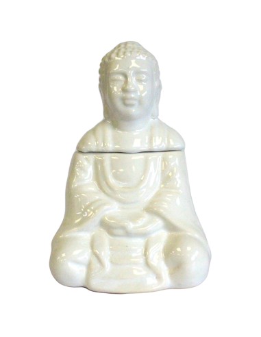 Brûle-parfum Bouddha assis – Blanc zen