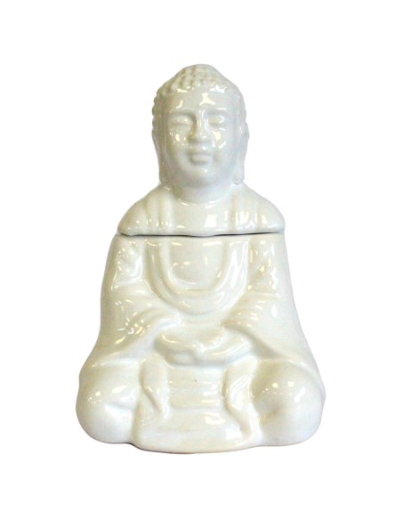 Brûle-parfum Bouddha assis – Blanc zen