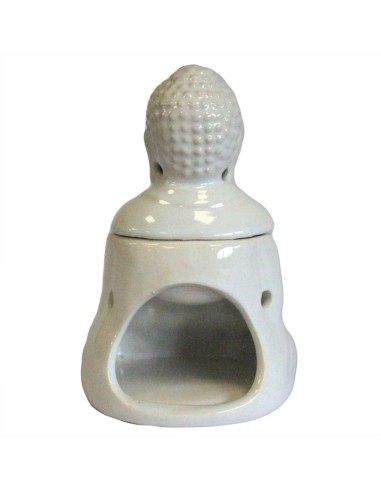 Brûle-parfum Bouddha assis – Blanc zen
