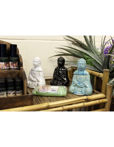 Brûle-parfum Bouddha assis – Blanc zen