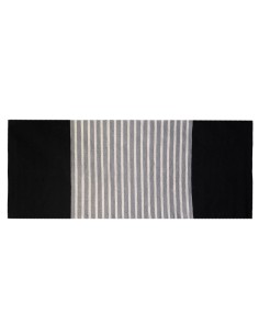 Tapis indien coton 70×170 cm - Noir / Gris