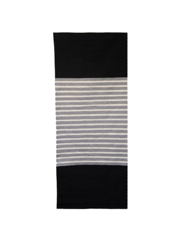 Tapis indien coton 70×170 cm - Noir / Gris