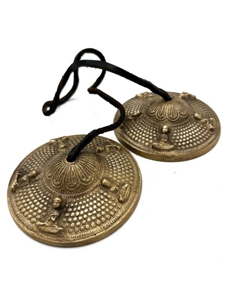 Tingshas tibétaines – Cinq Bouddhas