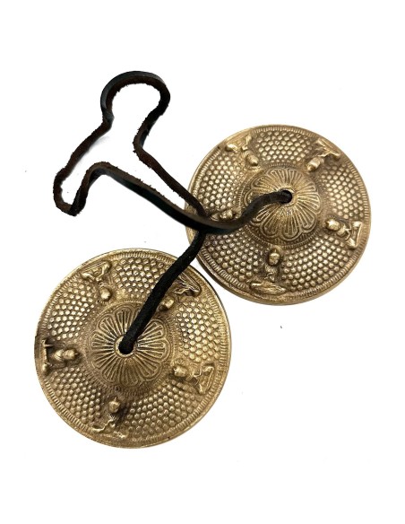 Tingshas tibétaines – Cinq Bouddhas