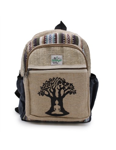 Petit sac à dos en chanvre – Motif Arbre de Bodhi