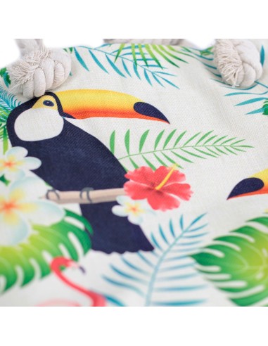 Sac shopper à anses corde – Toucan tropical