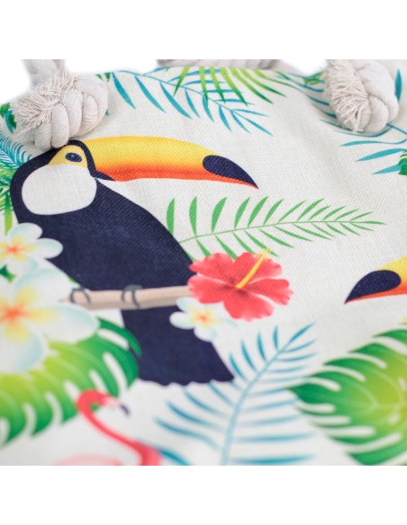 Sac shopper à anses corde – Toucan tropical