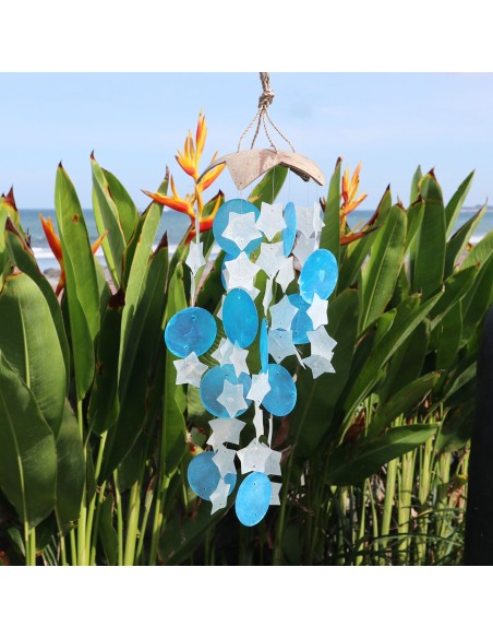 Carillon coco & capiz étoiles – Douceur céleste