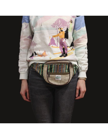 Sac banane en chanvre & coton – Motifs assortis