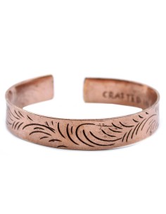 Bracelet tibétain en cuivre – Remous tribaux larges