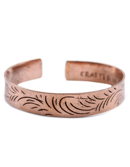 Bracelet tibétain en cuivre – Remous tribaux larges