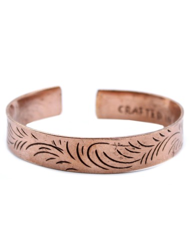 Bracelet tibétain en cuivre – Remous tribaux larges