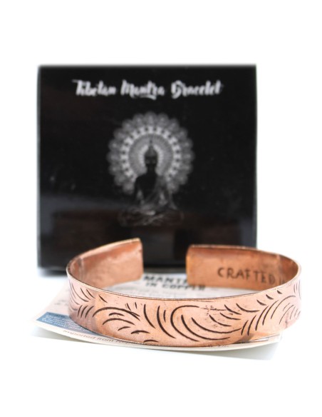 Bracelet tibétain en cuivre – Remous tribaux larges