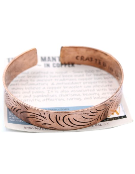 Bracelet tibétain en cuivre – Remous tribaux larges