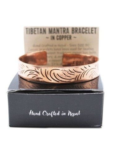 Bracelet tibétain en cuivre – Remous tribaux larges