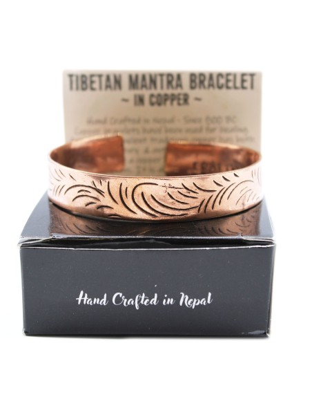 Bracelet tibétain en cuivre – Remous tribaux larges