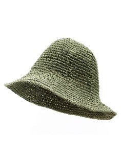 Chapeau de soleil nomade en paille flexible – Vert mousse