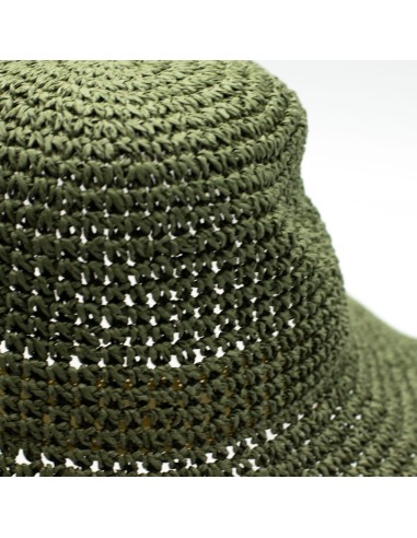 Chapeau de soleil nomade en paille flexible – Vert mousse