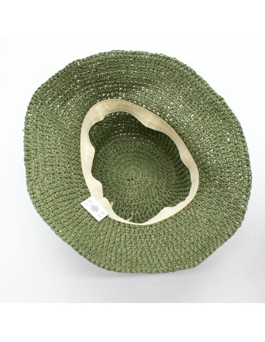 Chapeau de soleil nomade en paille flexible – Vert mousse