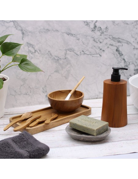 Distributeur de savon en bois de teck – Design épuré
