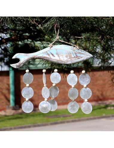 Sculpture poisson bleu lavé avec goutte naturelle 35×28 cm