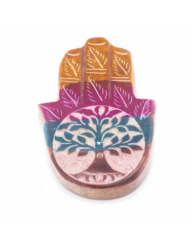 Porte?encens Hamsa en stéatite – Arbre de Vie