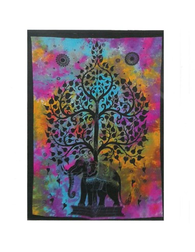 Tapisserie murale coton - Arbre Éléphant 78×112 cm