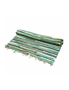 Petit tapis de chiffons premium 50×90 cm - Tons verts naturels