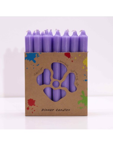 Lot de bougies de table – Lila rustique (21 pièces)
