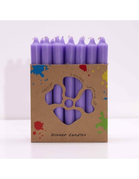 Lot de bougies de table – Lila rustique (21 pièces)