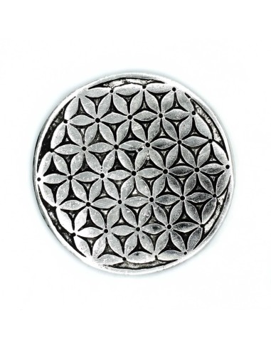 Porte?encens Fleur de Vie – Aluminium poli